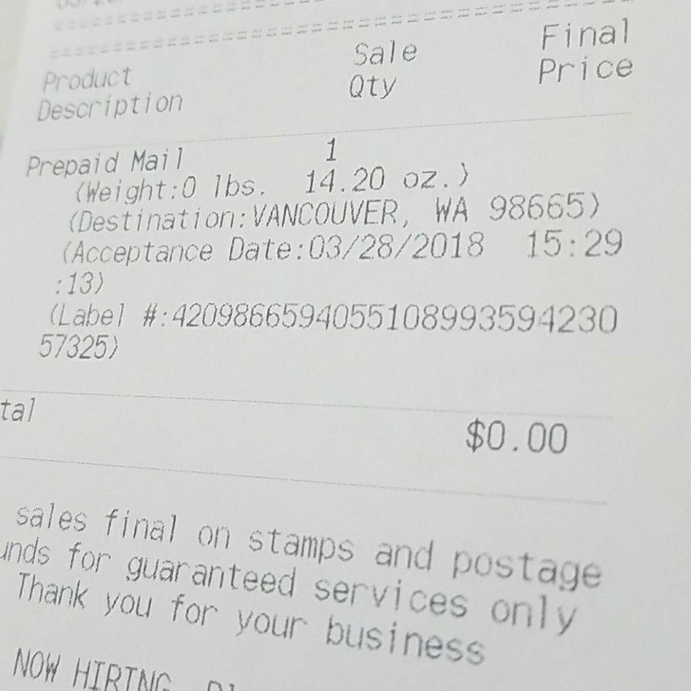Shipping proof